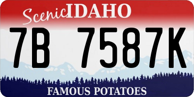 ID license plate 7B7587K