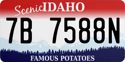 ID license plate 7B7588N