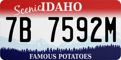 ID license plate 7B7592M