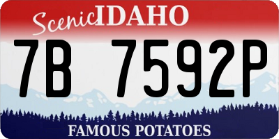 ID license plate 7B7592P