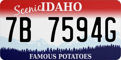 ID license plate 7B7594G