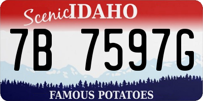 ID license plate 7B7597G