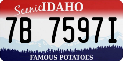 ID license plate 7B7597I