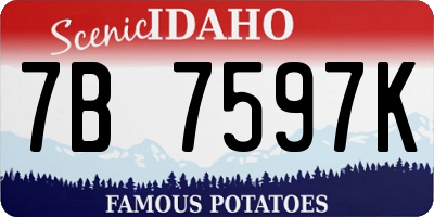 ID license plate 7B7597K