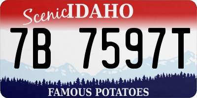 ID license plate 7B7597T