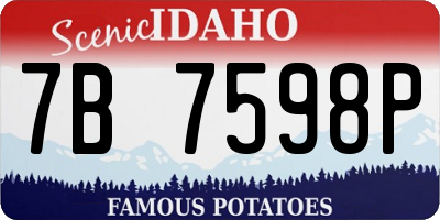 ID license plate 7B7598P