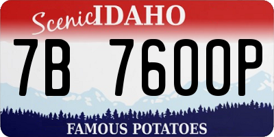 ID license plate 7B7600P