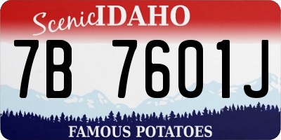ID license plate 7B7601J