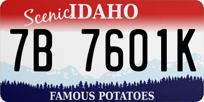 ID license plate 7B7601K