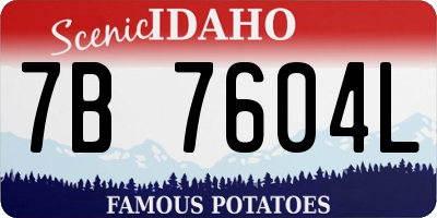 ID license plate 7B7604L
