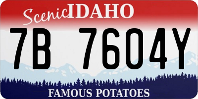ID license plate 7B7604Y