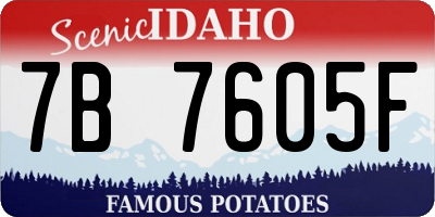 ID license plate 7B7605F