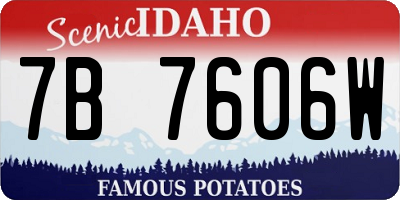 ID license plate 7B7606W