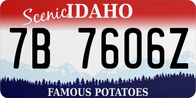 ID license plate 7B7606Z