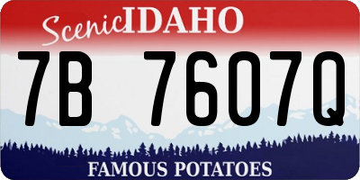 ID license plate 7B7607Q