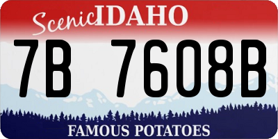 ID license plate 7B7608B