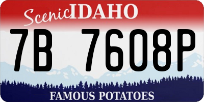 ID license plate 7B7608P