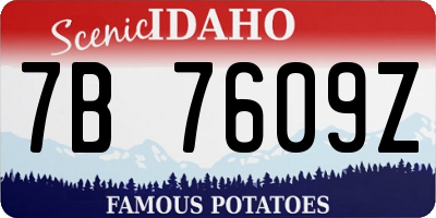 ID license plate 7B7609Z