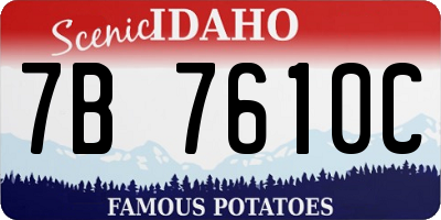 ID license plate 7B7610C