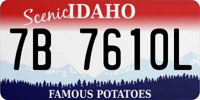 ID license plate 7B7610L