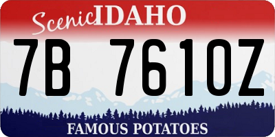 ID license plate 7B7610Z