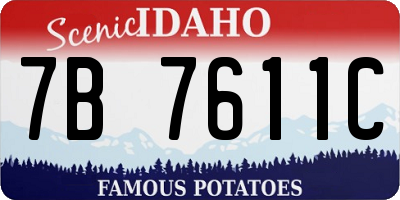 ID license plate 7B7611C