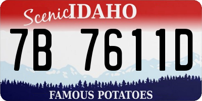 ID license plate 7B7611D