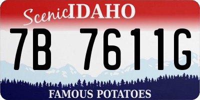 ID license plate 7B7611G