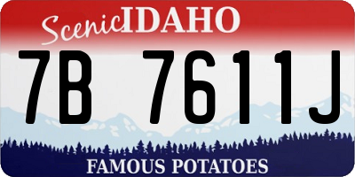 ID license plate 7B7611J