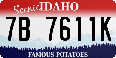 ID license plate 7B7611K