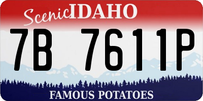 ID license plate 7B7611P