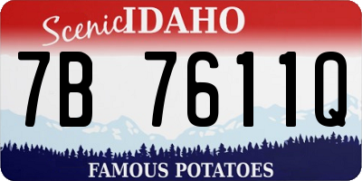 ID license plate 7B7611Q