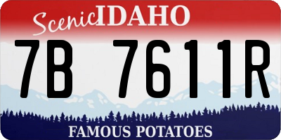 ID license plate 7B7611R