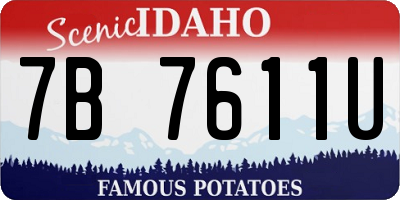 ID license plate 7B7611U