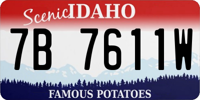 ID license plate 7B7611W