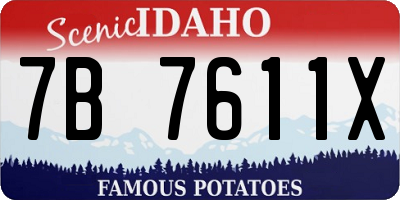 ID license plate 7B7611X