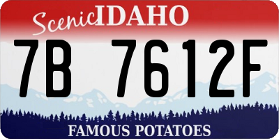 ID license plate 7B7612F