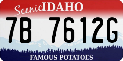 ID license plate 7B7612G
