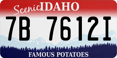 ID license plate 7B7612I