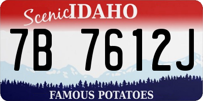 ID license plate 7B7612J