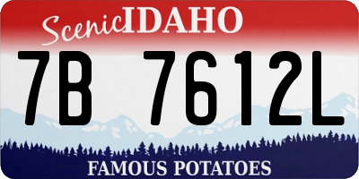 ID license plate 7B7612L