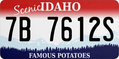 ID license plate 7B7612S