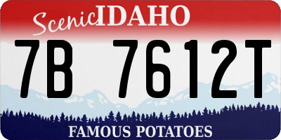 ID license plate 7B7612T