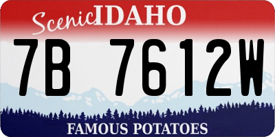 ID license plate 7B7612W