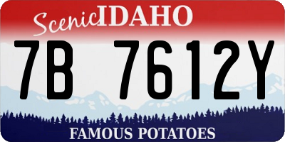 ID license plate 7B7612Y