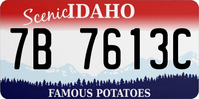ID license plate 7B7613C