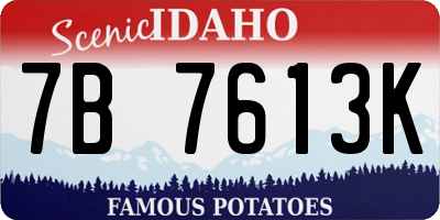 ID license plate 7B7613K