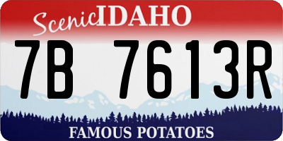ID license plate 7B7613R