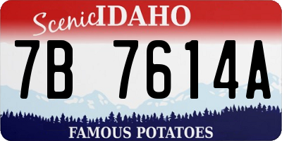 ID license plate 7B7614A