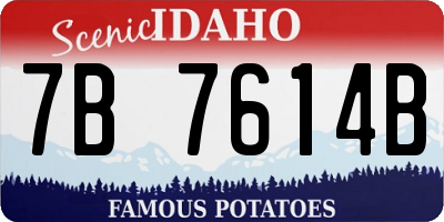ID license plate 7B7614B